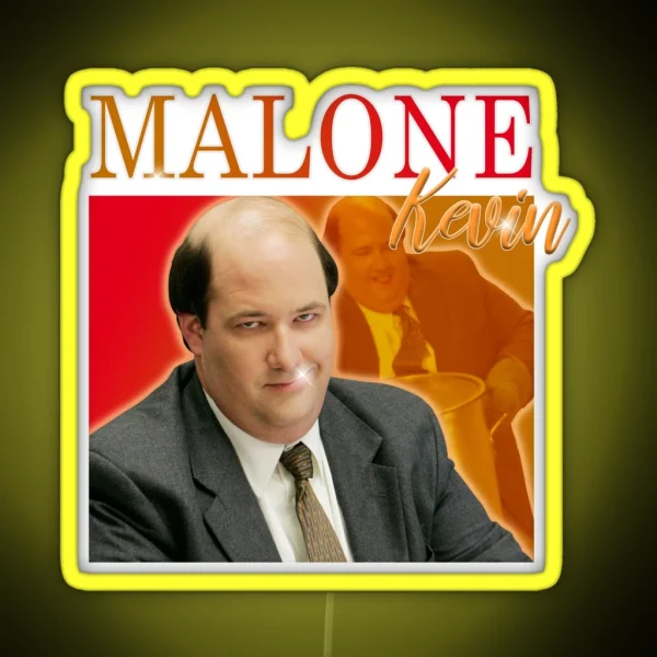 Kevin Malone Retro Tee RGB Neon Sign