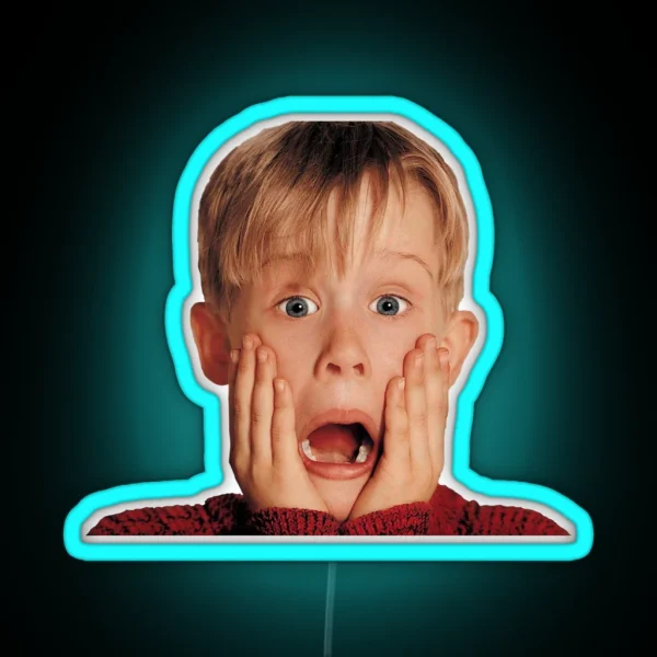 Kevin Mccallister Shocked Face Mask Accessories Etc RGB Neon Sign