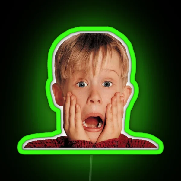 Kevin Mccallister Shocked Face Mask Accessories Etc RGB Neon Sign