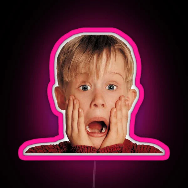 Kevin Mccallister Shocked Face Mask Accessories Etc RGB Neon Sign