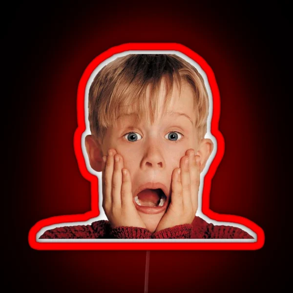 Kevin Mccallister Shocked Face Mask Accessories Etc RGB Neon Sign