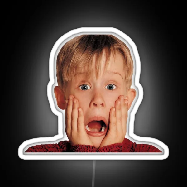 Kevin Mccallister Shocked Face Mask Accessories Etc RGB Neon Sign