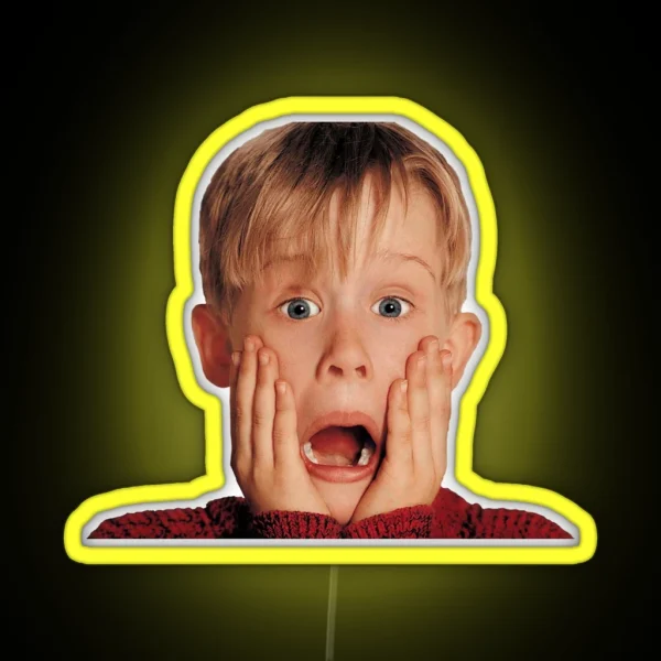 Kevin Mccallister Shocked Face Mask Accessories Etc RGB Neon Sign