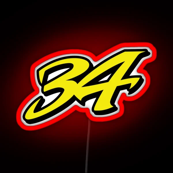 Kevin Schwantz Number 34 Yellow RGB Neon Sign