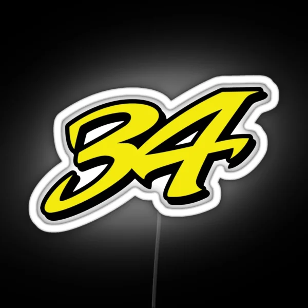 Kevin Schwantz Number 34 Yellow RGB Neon Sign