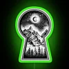Keyhole Revealing Snowy Mountains Moon And Stars RGB Neon Sign - Image 4