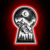 Keyhole Revealing Snowy Mountains Moon And Stars RGB Neon Sign - Image 2