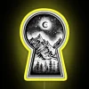 Keyhole Revealing Snowy Mountains Moon And Stars RGB Neon Sign - Image 6