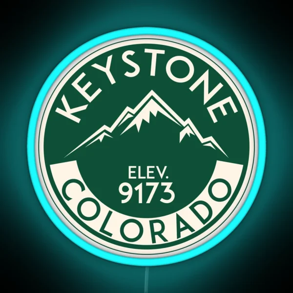 Keystone Colorado Skiing Mountains Ski Skier RGB Neon Sign