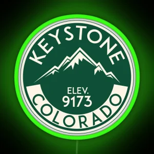 Keystone Colorado Skiing Mountains Ski Skier Snowboarding RGB Neon Sign