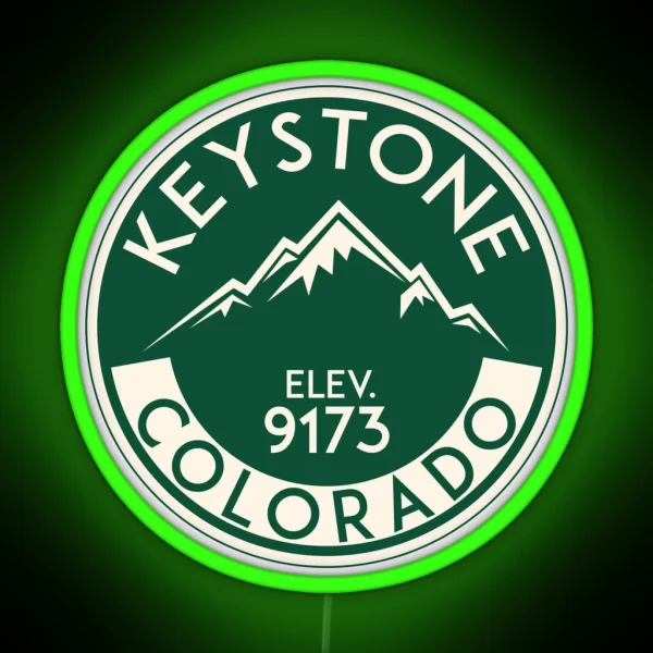 Keystone Colorado Skiing Mountains Ski Skier RGB Neon Sign