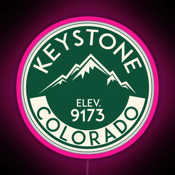 Keystone Colorado Skiing Mountains Ski Skier RGB Neon Sign