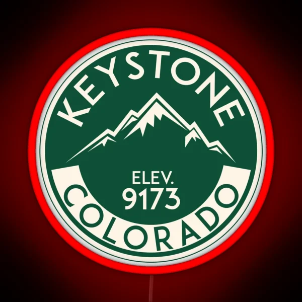 Keystone Colorado Skiing Mountains Ski Skier RGB Neon Sign