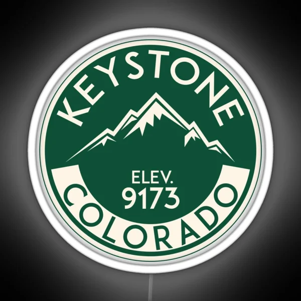 Keystone Colorado Skiing Mountains Ski Skier RGB Neon Sign