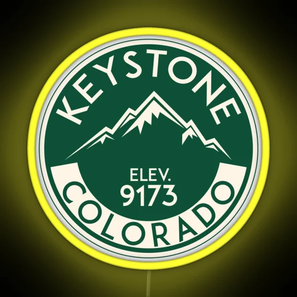 Keystone Colorado Skiing Mountains Ski Skier RGB Neon Sign