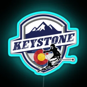 Keystone USA Ski Skiing Colorado Led Led 02 RGB Neon Sign