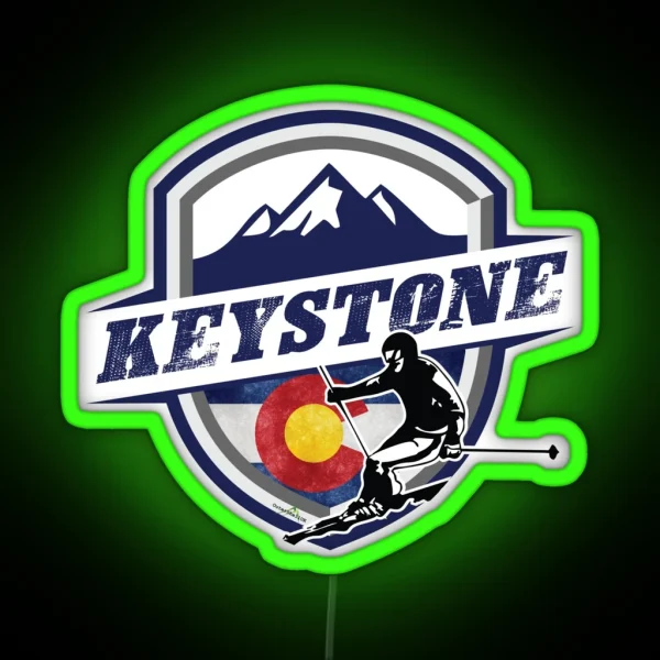 Keystone USA Ski Skiing Colorado Led Led 02 RGB Neon Sign