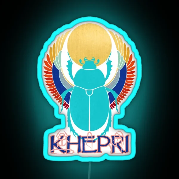 Khepri Egyptian Sun God RGB Neon Sign