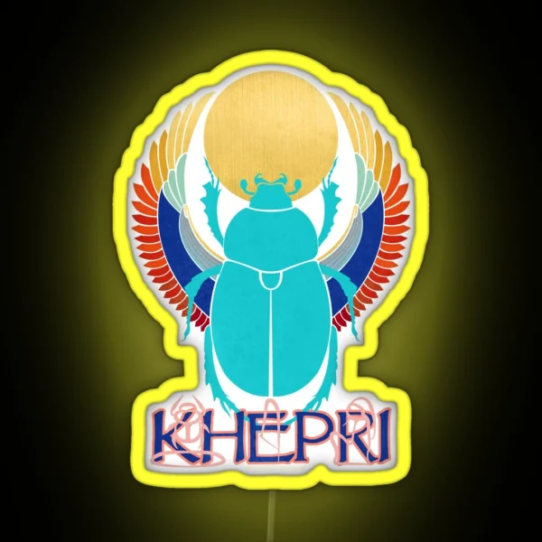Khepri Egyptian Sun God RGB Neon Sign