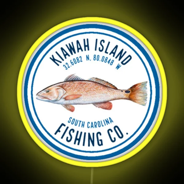 Kiawah Island Fishing Co Logo RGB Neon Sign