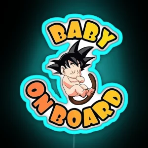 Kid Goku Baby On Board RGB Neon Sign