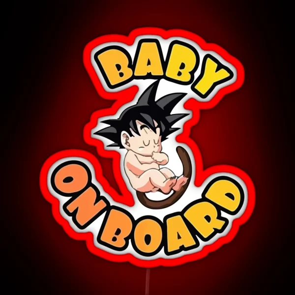 Kid Goku Baby On Board RGB Neon Sign