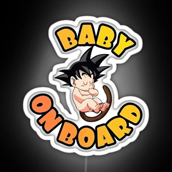 Kid Goku Baby On Board RGB Neon Sign