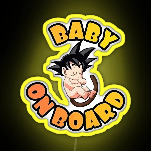 Kid Goku Baby On Board RGB Neon Sign