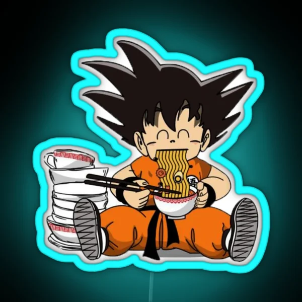 Kid Goku Eating Ramen RGB Neon Sign