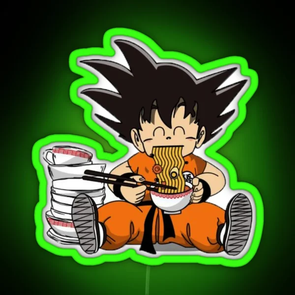Kid Goku Eating Ramen RGB Neon Sign