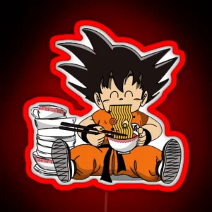 Kid Goku Eating Ramen RGB Neon Sign