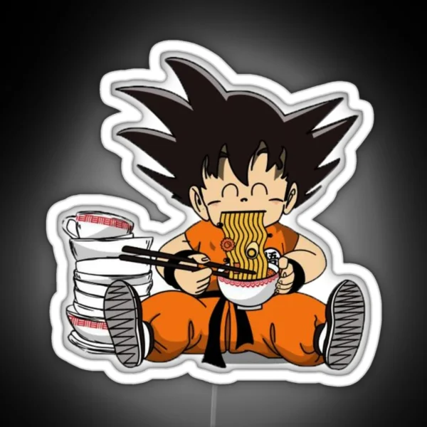 Kid Goku Eating Ramen RGB Neon Sign