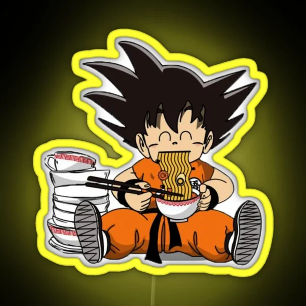 Kid Goku Eating Ramen RGB Neon Sign