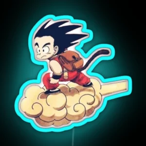 Kid Goku On Flying Nimbus RGB Neon Sign