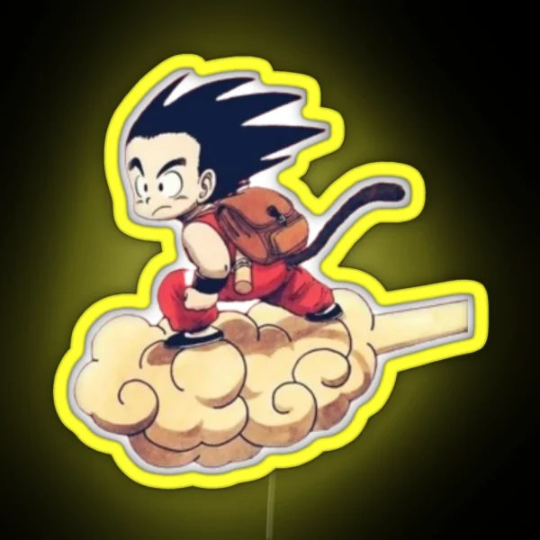 Kid Goku On Flying Nimbus RGB Neon Sign