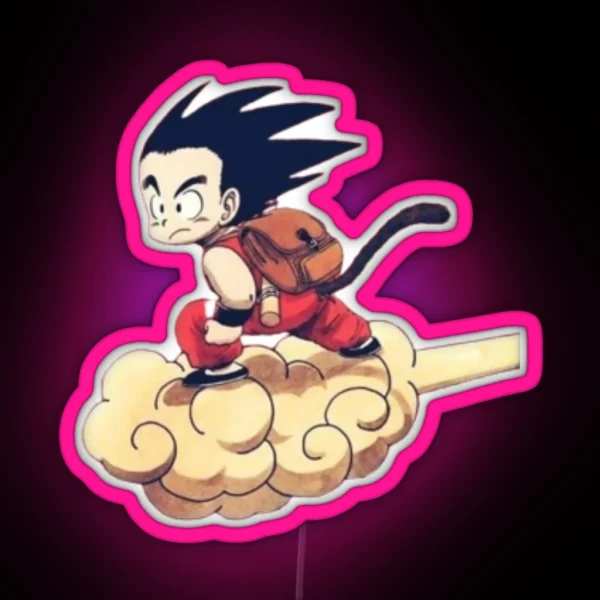 Kid Goku On Flying Nimbus RGB Neon Sign