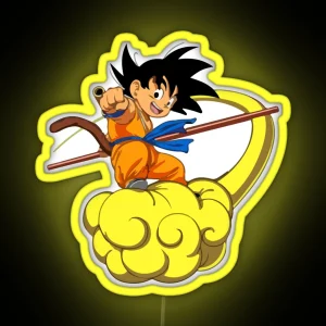 Kid Goku On Nimbus Cloud Dragonballz RGB Neon Sign