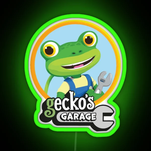 Kids Garage Gecko S GG RGB Neon Sign