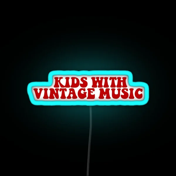 KIDS WITH VINTAGE MUSIC RGB Neon Sign