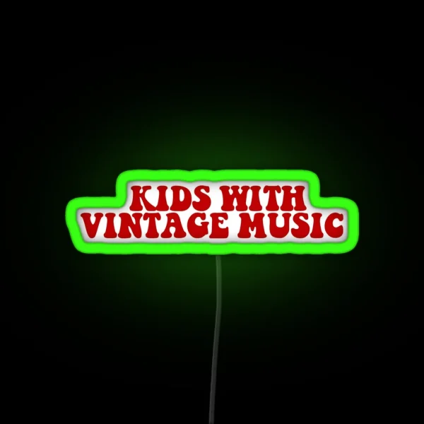 KIDS WITH VINTAGE MUSIC RGB Neon Sign