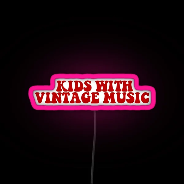 KIDS WITH VINTAGE MUSIC RGB Neon Sign