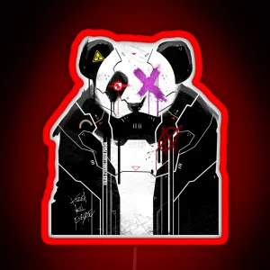 Killer Cyborg Laser Panda Pop Punk RGB Neon Sign