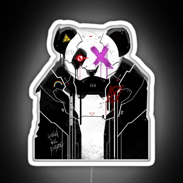 Killer Cyborg Laser Panda Pop Punk RGB Neon Sign