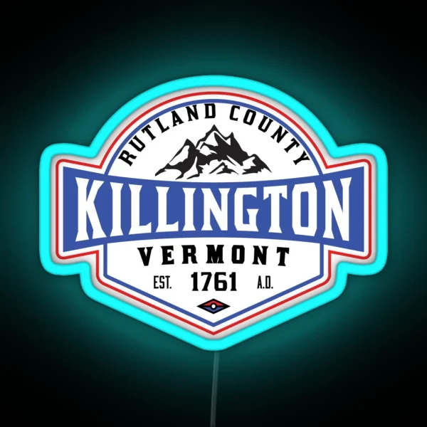 KILLINGTON VERMONT Mountain Skiing Snowboard Biking Hiking RGB Neon Sign