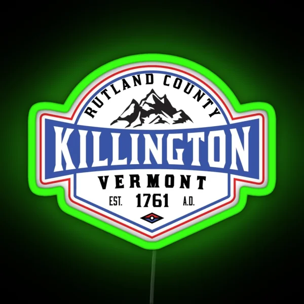 KILLINGTON VERMONT Mountain Skiing Snowboard Biking Hiking RGB Neon Sign