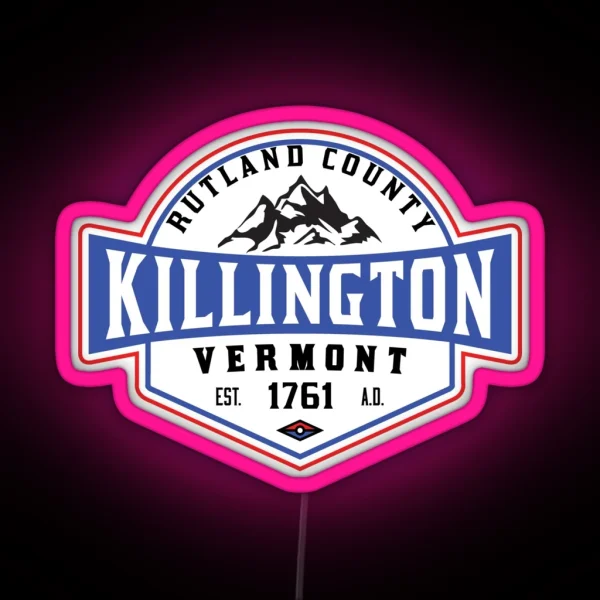 KILLINGTON VERMONT Mountain Skiing Snowboard Biking Hiking RGB Neon Sign