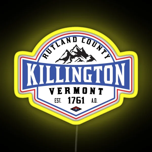 KILLINGTON VERMONT Mountain Skiing Snowboard Biking Hiking RGB Neon Sign