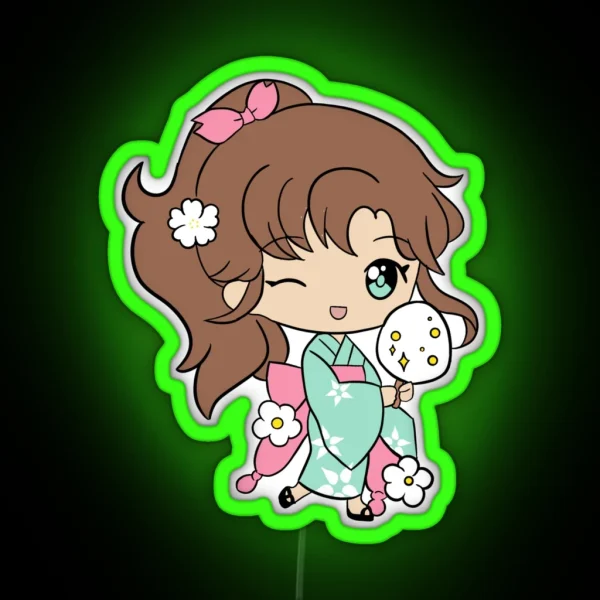 Kimono Makoto Sailor Moon RGB Neon Sign