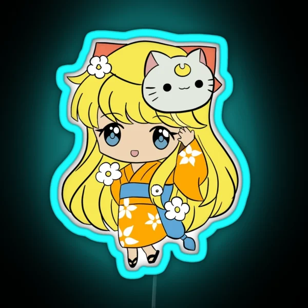 Kimono Minako Sailor Moon RGB Neon Sign