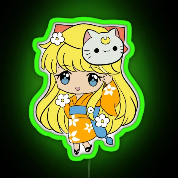 Kimono Minako Sailor Moon RGB Neon Sign